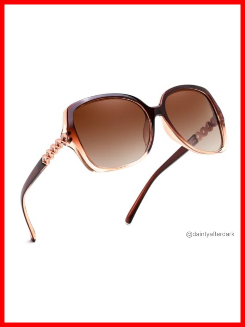 Polarized Square Sunglasses for Women Rhinestone Temple UV400